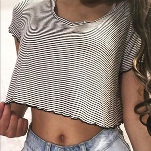 Aeropostale crop top, stripes, ruffles